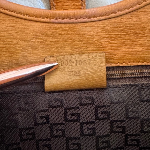 Certified Authentic Gucci Jackie Tan Leather Bag, COA - Picture 10 of 14